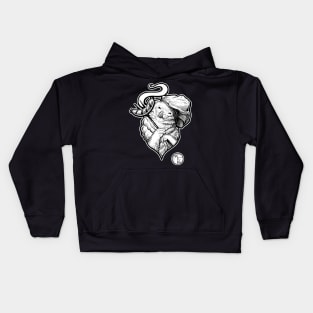 BBQ Chef Ferret - White Outlined Version Kids Hoodie